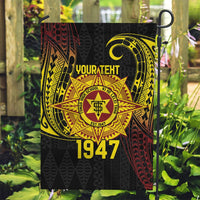 Personalised Tonga High School Garden Flag Since 1947 Special Kupesi Pattern LT9 Garden Flag Black - Polynesian Pride