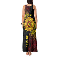 Personalised Tonga High School Tank Maxi Dress Since 1947 Special Kupesi Pattern LT9 - Polynesian Pride
