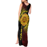 Personalised Tonga High School Tank Maxi Dress Since 1947 Special Kupesi Pattern LT9 - Polynesian Pride