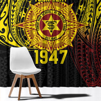 Personalised Tonga High School Window Curtain Since 1947 Special Kupesi Pattern LT9 - Polynesian Pride