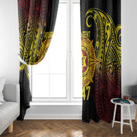 Personalised Tonga High School Window Curtain Since 1947 Special Kupesi Pattern LT9 - Polynesian Pride