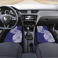 Personalised Tonga Tupou College Tolo 158th Anniversary Car Mats Special Kupesi Pattern LT9 Set 2pcs - Front Blue - Polynesian Pride