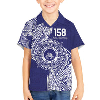 Personalised Tonga Tupou College Tolo 158th Anniversary Family Matching Off Shoulder Maxi Dress and Hawaiian Shirt Special Kupesi Pattern