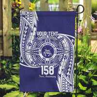 Personalised Tonga Tupou College Tolo 158th Anniversary Garden Flag Special Kupesi Pattern LT9 Garden Flag Blue - Polynesian Pride