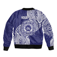 Personalised Tonga Tupou College Tolo 158th Anniversary Sleeve Zip Bomber Jacket Special Kupesi Pattern LT9 - Polynesian Pride