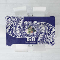 Personalised Tonga Tupou College Tolo 158th Anniversary Tablecloth Special Kupesi Pattern LT9 Blue - Polynesian Pride