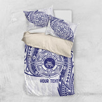Personalised Tonga Tupou College Tolo Bedding Set Since 1866 Special Kupesi Pattern LT9 US Twin 172cm x 218cm White - Polynesian Pride