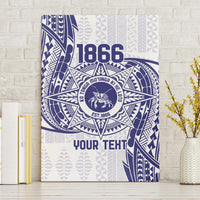 Personalised Tonga Tupou College Tolo Canvas Wall Art Since 1866 Special Kupesi Pattern LT9 Without Frame White - Polynesian Pride