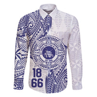Personalised Tonga Tupou College Tolo Family Matching Long Sleeve Bodycon Dress and Hawaiian Shirt Since 1866 Special Kupesi Pattern LT9 Dad's Shirt - Long Sleeve White - Polynesian Pride