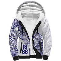 Personalised Tonga Tupou College Tolo Sherpa Hoodie Since 1866 Special Kupesi Pattern LT9 Unisex White - Polynesian Pride