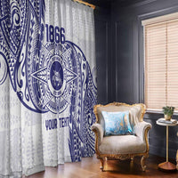 Personalised Tonga Tupou College Tolo Window Curtain Since 1866 Special Kupesi Pattern LT9 - Polynesian Pride