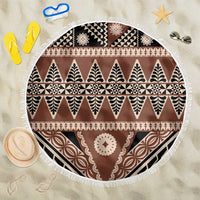 Vintage Bula Fiji Beach Blanket Brown Tapa Masi Motif