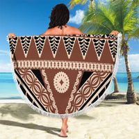 Vintage Bula Fiji Beach Blanket Brown Tapa Masi Motif