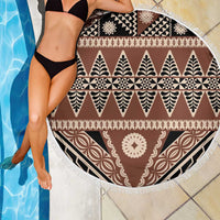 Vintage Bula Fiji Beach Blanket Brown Tapa Masi Motif