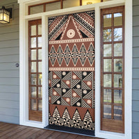 Vintage Bula Fiji Door Cover Brown Tapa Masi Motif - Polynesian Pride