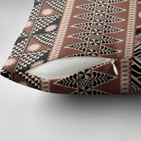 Vintage Bula Fiji Pillow Cover Brown Tapa Masi Motif - Polynesian Pride