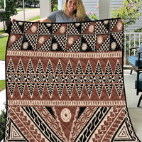 Vintage Bula Fiji Quilt Brown Tapa Masi Motif