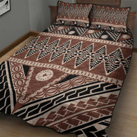 Vintage Bula Fiji Quilt Bed Set Brown Tapa Masi Motif