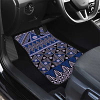Vintage Bula Fiji Car Mats Prussian Blue Tapa Masi Motif
