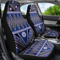 Vintage Bula Fiji Car Seat Cover Prussian Blue Tapa Masi Motif