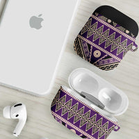 Vintage Bula Fiji AirPods Case Purple Tapa Masi Motif - Polynesian Pride