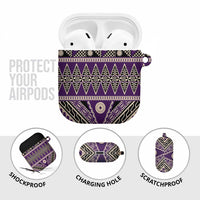 Vintage Bula Fiji AirPods Case Purple Tapa Masi Motif - Polynesian Pride