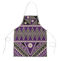 Vintage Bula Fiji Apron Purple Tapa Masi Motif - Polynesian Pride
