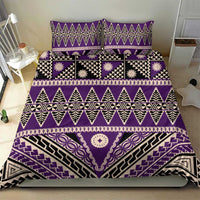 Vintage Bula Fiji Bedding Set Purple Tapa Masi Motif