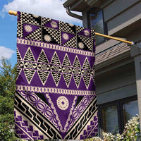 Vintage Bula Fiji Garden Flag Purple Tapa Masi Motif