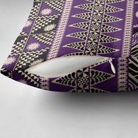 Vintage Bula Fiji Pillow Cover Purple Tapa Masi Motif - Polynesian Pride
