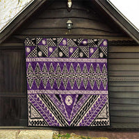 Vintage Bula Fiji Quilt Purple Tapa Masi Motif
