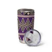 Vintage Bula Fiji Tumbler Cup Purple Tapa Masi Motif