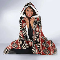 Vintage Bula Fiji Hooded Blanket Red Tapa Masi Motif