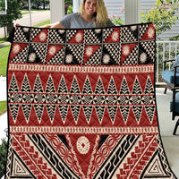 Vintage Bula Fiji Quilt Red Tapa Masi Motif
