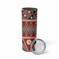 Vintage Bula Fiji Skinny Tumbler Red Tapa Masi Motif