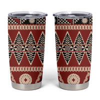 Vintage Bula Fiji Tumbler Cup Red Tapa Masi Motif