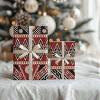 Vintage Bula Fiji Wrapping Paper Red Tapa Masi Motif LT9 - Polynesian Pride