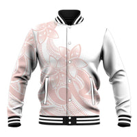 Polynesian Tribal Plumeria Lotu Tamaiti Baseball Jacket Pastel Blush LT9 Unisex Blush - Polynesian Pride