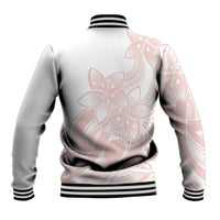 Polynesian Tribal Plumeria Lotu Tamaiti Baseball Jacket Pastel Blush LT9 - Polynesian Pride