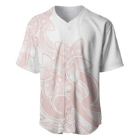 Polynesian Tribal Plumeria Lotu Tamaiti Baseball Jersey Pastel Blush - Polynesian Pride