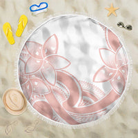 Polynesian Tribal Plumeria Lotu Tamaiti Beach Blanket Pastel Blush LT9 One Size 150cm Blush - Polynesian Pride
