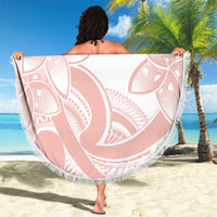 Polynesian Tribal Plumeria Lotu Tamaiti Beach Blanket Pastel Blush LT9 - Polynesian Pride