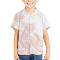 Polynesian Tribal Plumeria Lotu Tamaiti Family Matching Puletasi and Hawaiian Shirt Pastel Blush LT9 Son's Shirt Blush - Polynesian Pride