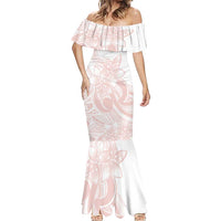 Polynesian Tribal Plumeria Lotu Tamaiti Mermaid Dress Pastel Blush - Polynesian Pride