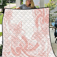 Polynesian Tribal Plumeria Lotu Tamaiti Quilt Pastel Blush - Polynesian Pride