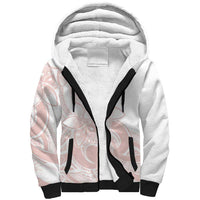Polynesian Tribal Plumeria Lotu Tamaiti Sherpa Hoodie Pastel Blush - Polynesian Pride