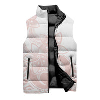 Polynesian Tribal Plumeria Lotu Tamaiti Sleeveless Puffer Jacket Pastel Blush LT9 - Polynesian Pride
