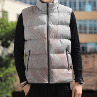 Polynesian Tribal Plumeria Lotu Tamaiti Sleeveless Puffer Jacket Pastel Blush LT9 - Polynesian Pride