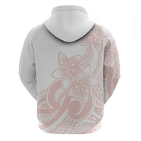 Polynesian Tribal Plumeria Lotu Tamaiti Zip Hoodie Pastel Blush - Polynesian Pride
