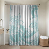 Polynesian Tribal Plumeria Lotu Tamaiti Bathroom Set Pastel Cyan - Polynesian Pride